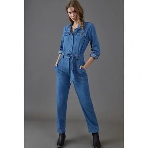 Pilcro and the Letterpress Blue Denim Jumpsuit